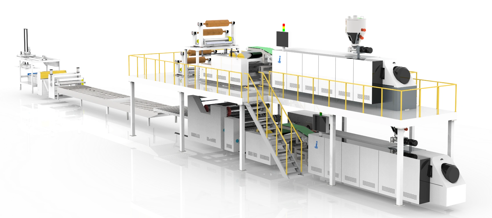 Jiahao LVT multilayer flooring production line rendering